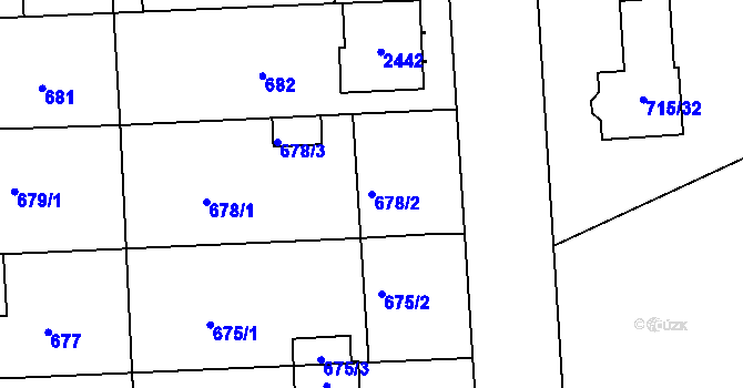 Parcela st. 678/2 v KÚ Chropyně, Katastrální mapa