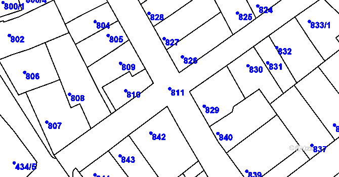 Parcela st. 811 v KÚ Chropyně, Katastrální mapa