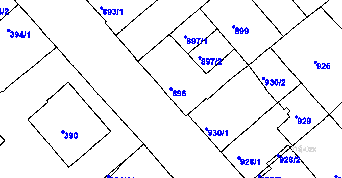 Parcela st. 896 v KÚ Chropyně, Katastrální mapa