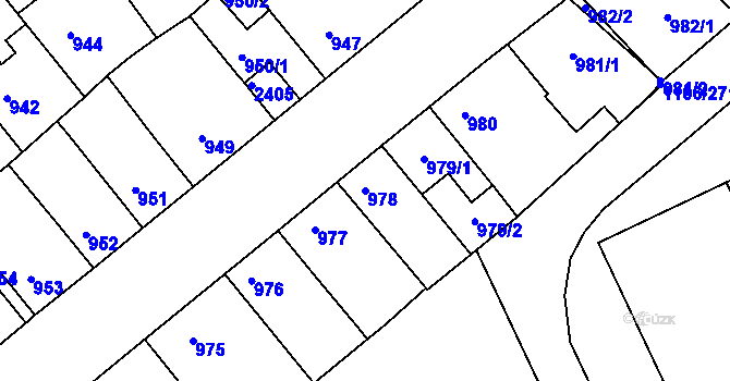 Parcela st. 978 v KÚ Chropyně, Katastrální mapa