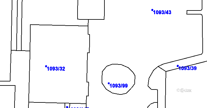 Parcela st. 1093/98 v KÚ Chropyně, Katastrální mapa