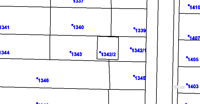 Parcela st. 1342/2 v KÚ Chropyně, Katastrální mapa