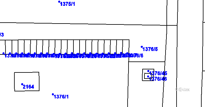 Parcela st. 1376/23 v KÚ Chropyně, Katastrální mapa