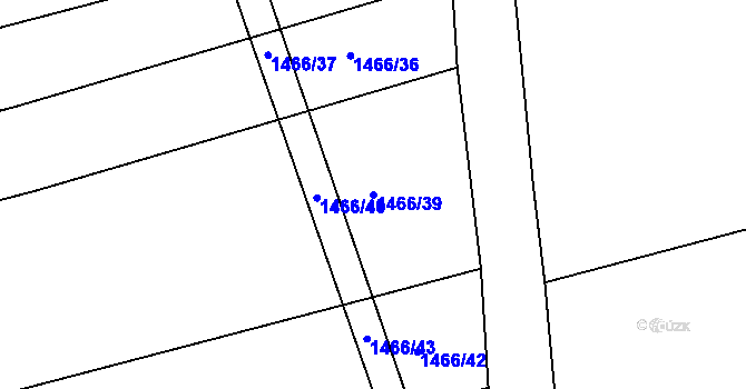 Parcela st. 1466/39 v KÚ Chropyně, Katastrální mapa