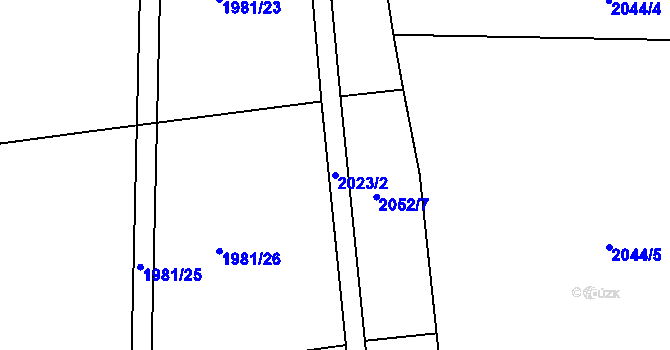 Parcela st. 2023/2 v KÚ Chropyně, Katastrální mapa