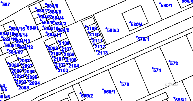 Parcela st. 2113 v KÚ Chropyně, Katastrální mapa