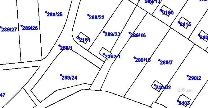 Parcela st. 2162/1 v KÚ Chropyně, Katastrální mapa