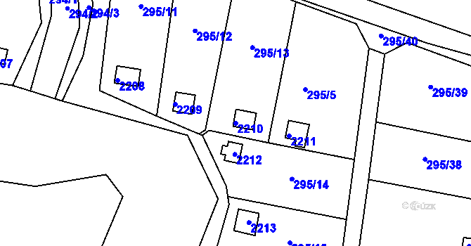Parcela st. 2210 v KÚ Chropyně, Katastrální mapa