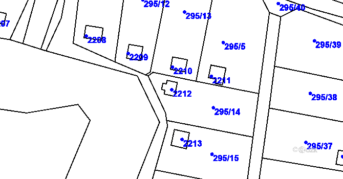 Parcela st. 2212 v KÚ Chropyně, Katastrální mapa