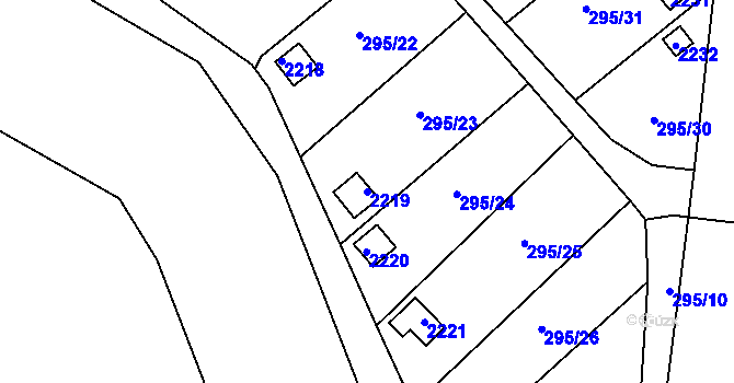 Parcela st. 2219 v KÚ Chropyně, Katastrální mapa