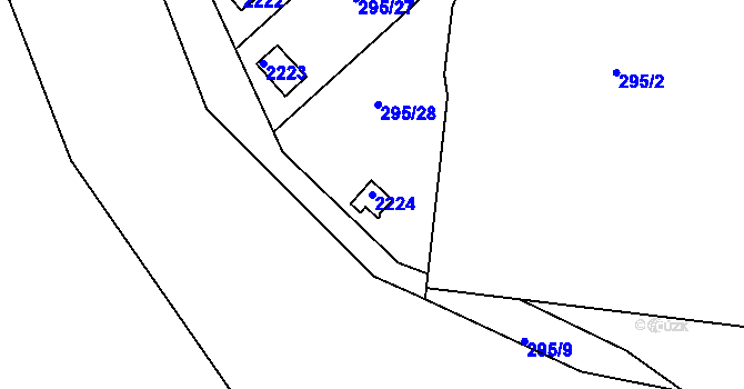 Parcela st. 2224 v KÚ Chropyně, Katastrální mapa