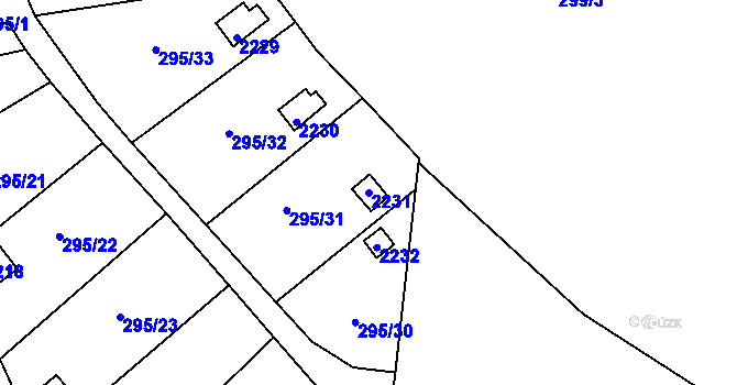 Parcela st. 2231 v KÚ Chropyně, Katastrální mapa