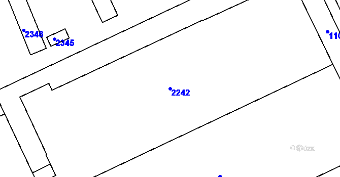 Parcela st. 2242 v KÚ Chropyně, Katastrální mapa