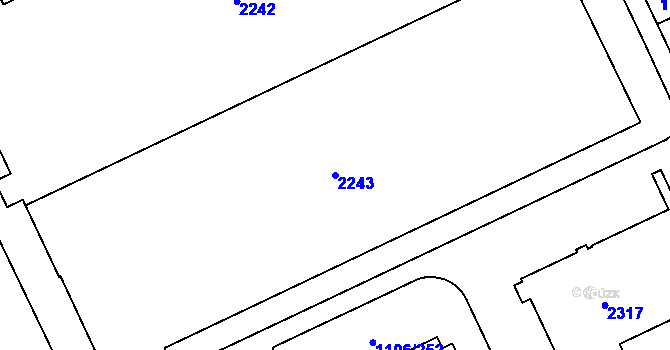 Parcela st. 2243 v KÚ Chropyně, Katastrální mapa