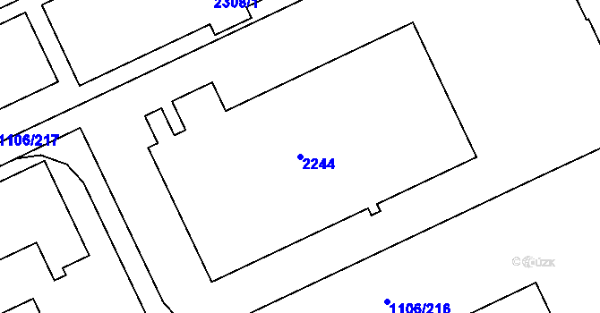 Parcela st. 2244 v KÚ Chropyně, Katastrální mapa