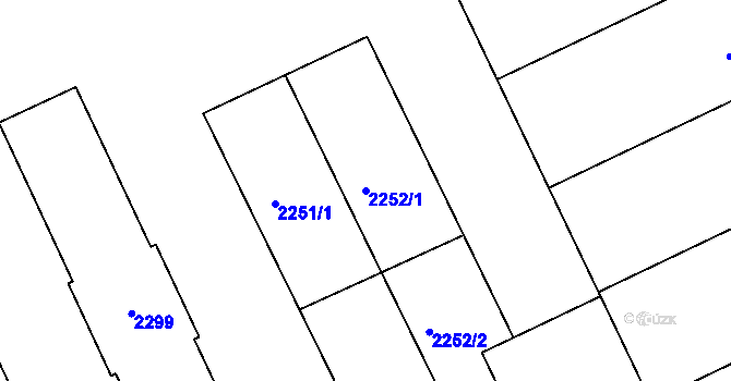 Parcela st. 2252/1 v KÚ Chropyně, Katastrální mapa
