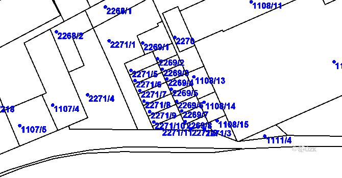 Parcela st. 2269/5 v KÚ Chropyně, Katastrální mapa