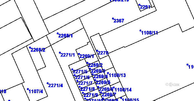 Parcela st. 2270 v KÚ Chropyně, Katastrální mapa