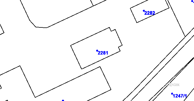Parcela st. 2281 v KÚ Chropyně, Katastrální mapa