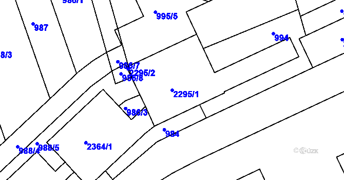 Parcela st. 2295/1 v KÚ Chropyně, Katastrální mapa