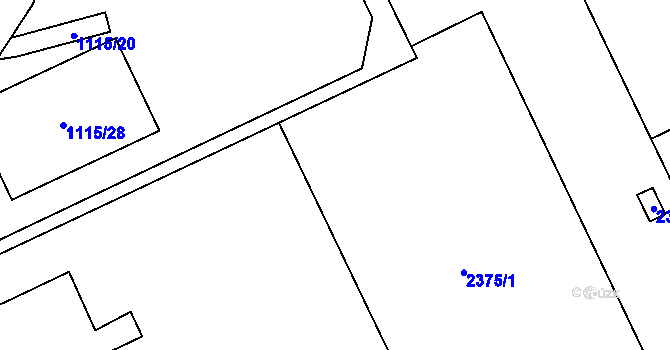 Parcela st. 2375/2 v KÚ Chropyně, Katastrální mapa