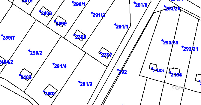 Parcela st. 2397 v KÚ Chropyně, Katastrální mapa