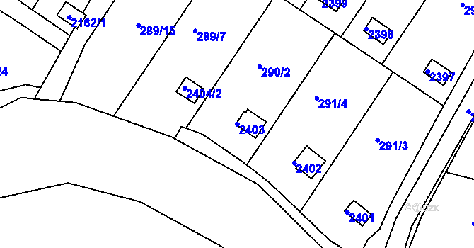 Parcela st. 2403 v KÚ Chropyně, Katastrální mapa