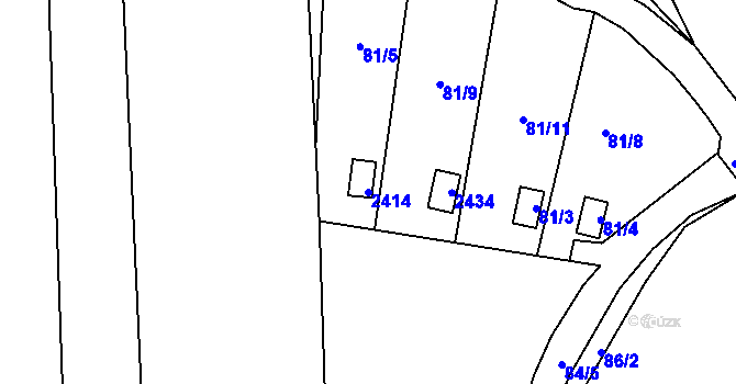 Parcela st. 2414 v KÚ Chropyně, Katastrální mapa