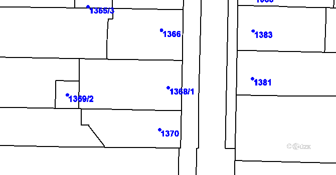 Parcela st. 1368/1 v KÚ Chropyně, Katastrální mapa