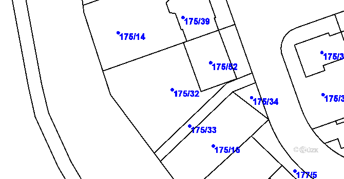 Parcela st. 175/32 v KÚ Chropyně, Katastrální mapa