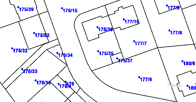 Parcela st. 175/35 v KÚ Chropyně, Katastrální mapa