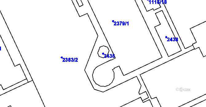 Parcela st. 2436 v KÚ Chropyně, Katastrální mapa