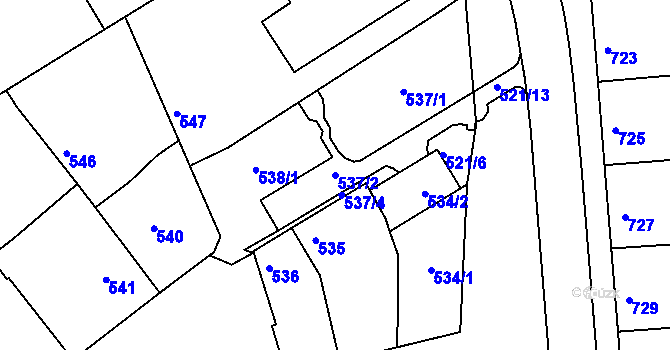 Parcela st. 537/2 v KÚ Chropyně, Katastrální mapa