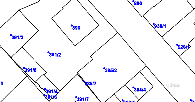 Parcela st. 391/11 v KÚ Chropyně, Katastrální mapa