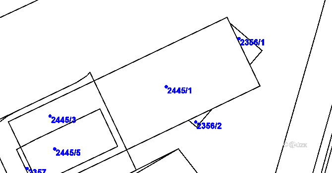 Parcela st. 2445/1 v KÚ Chropyně, Katastrální mapa