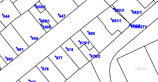 Parcela st. 979/1 v KÚ Chropyně, Katastrální mapa