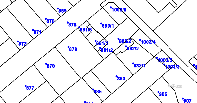 Parcela st. 880/4 v KÚ Chropyně, Katastrální mapa