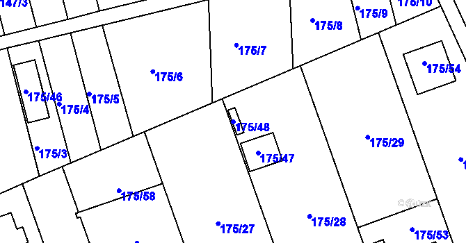 Parcela st. 175/48 v KÚ Chropyně, Katastrální mapa