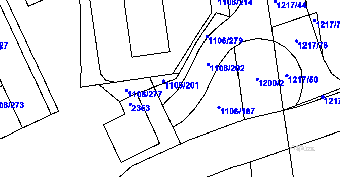 Parcela st. 1106/278 v KÚ Chropyně, Katastrální mapa