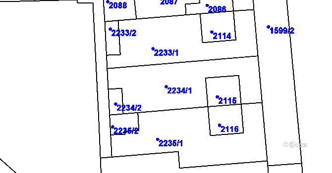 Parcela st. 2234/1 v KÚ Chropyně, Katastrální mapa