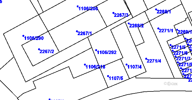 Parcela st. 1106/292 v KÚ Chropyně, Katastrální mapa