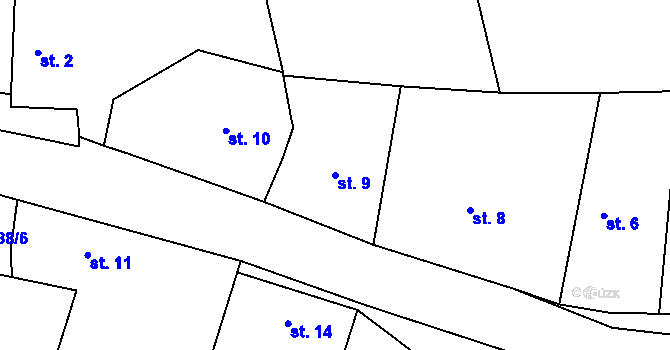 Parcela st. 9 v KÚ Chroustov, Katastrální mapa