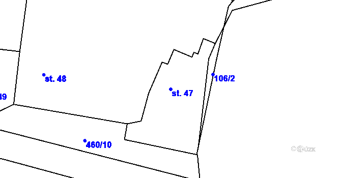 Parcela st. 47 v KÚ Chroustov, Katastrální mapa