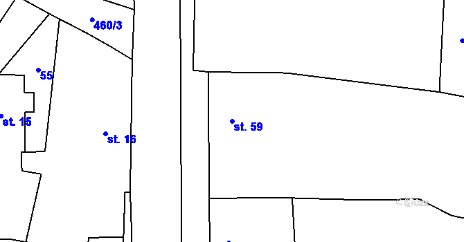 Parcela st. 59 v KÚ Chroustov, Katastrální mapa
