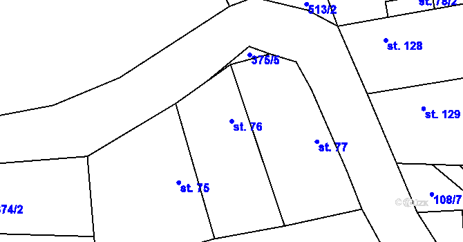 Parcela st. 76 v KÚ Chroustov, Katastrální mapa
