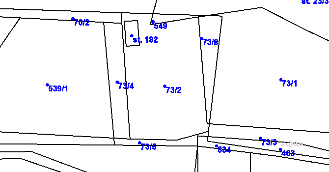 Parcela st. 73/2 v KÚ Chroustov, Katastrální mapa