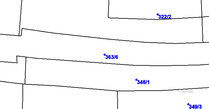 Parcela st. 363/6 v KÚ Chroustov, Katastrální mapa