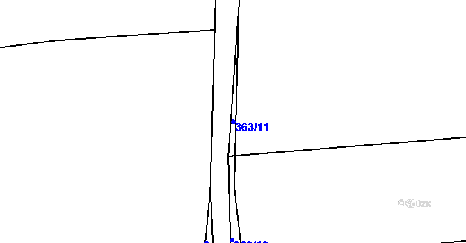Parcela st. 363/11 v KÚ Chroustov, Katastrální mapa