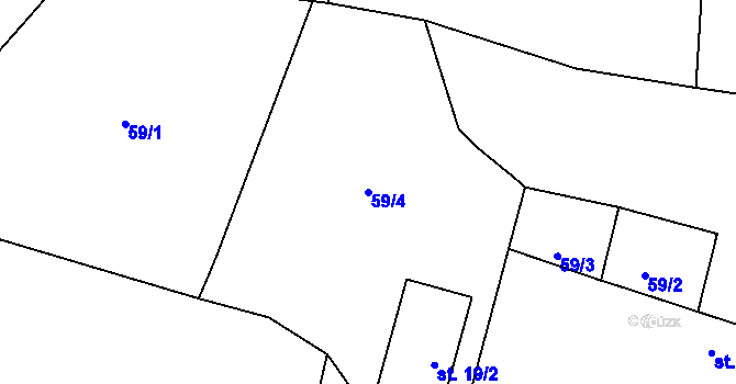 Parcela st. 59/4 v KÚ Chroustov, Katastrální mapa