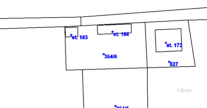 Parcela st. 354/6 v KÚ Chroustov, Katastrální mapa